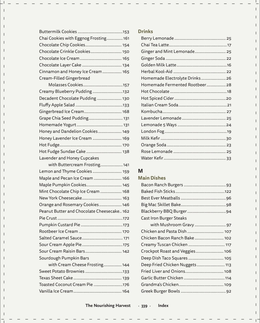 The Nourishing Harvest Cookbook