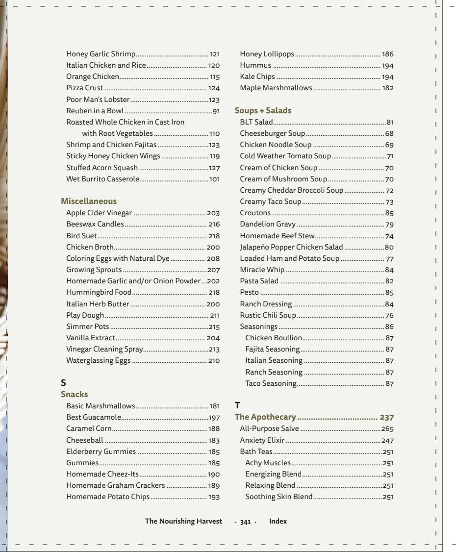 The Nourishing Harvest Cookbook